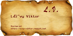 Lővy Viktor névjegykártya